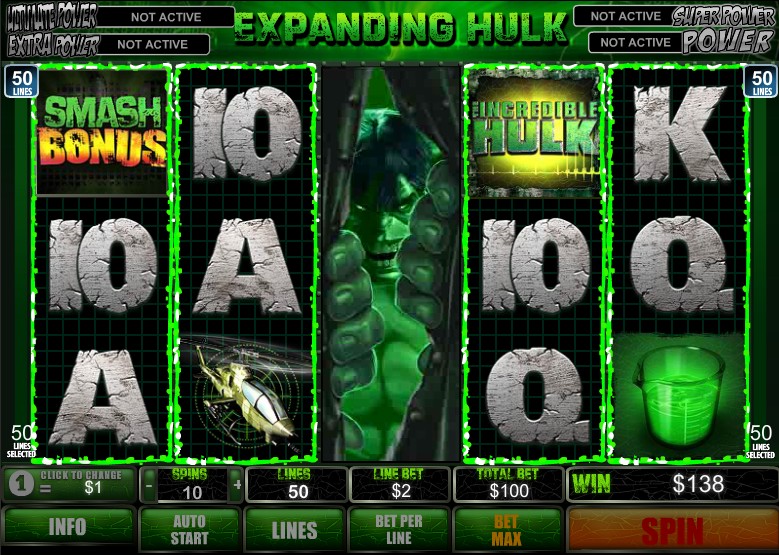 Incredible hulk slots